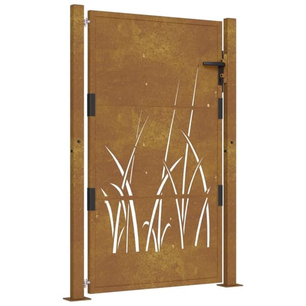 vidaXL Hageport 105x155 cm cortenstål gressdesign