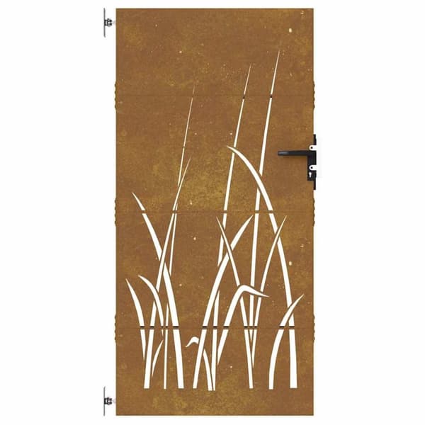 vidaXL Puutarhaportti 85x200 cm corten teräs ruohokuvio