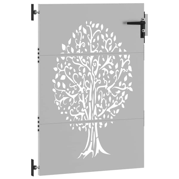 vidaXL Puutarhaportti 85x125 cm corten teräs puukuvio