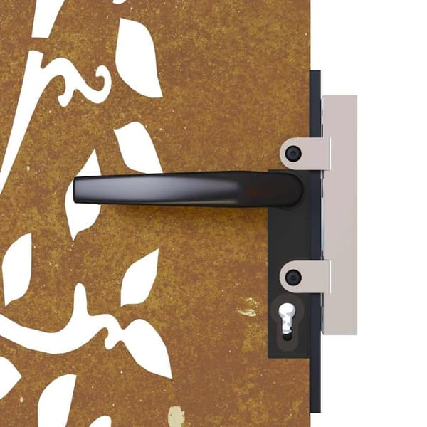vidaXL Puutarhaportti 85x125 cm corten teräs puukuvio