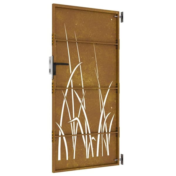 vidaXL Hageport 85x200 cm cortenstål gressdesign
