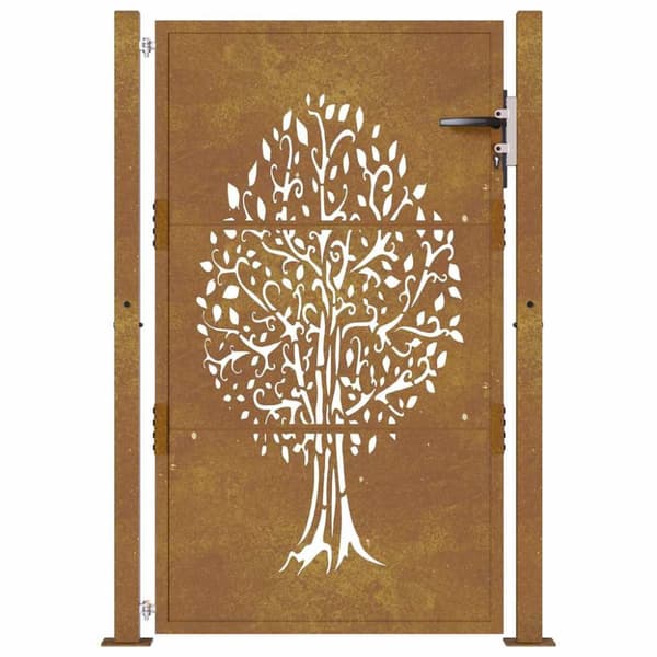 vidaXL Hageport 105x155 cm cortenstål tredesign