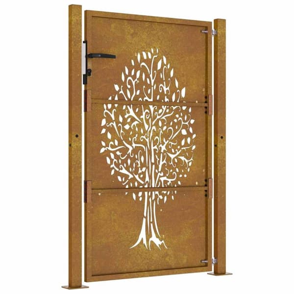vidaXL Hageport 105x155 cm cortenstål tredesign
