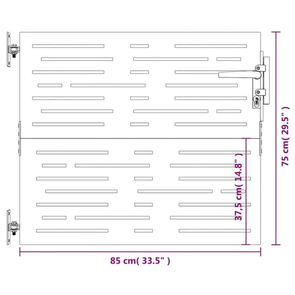 vidaXL Hageport 85x75 cm cortenstål firkantet design