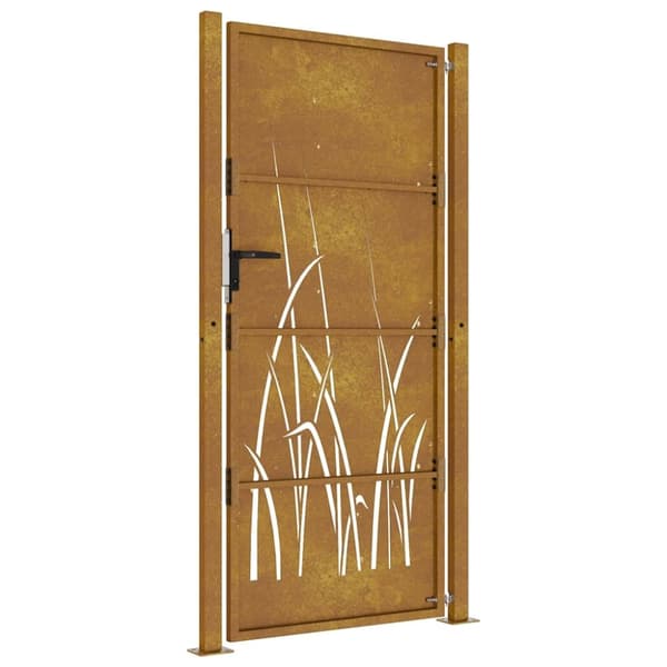 vidaXL havelåge 105x205 cm cortenstål græsdesign