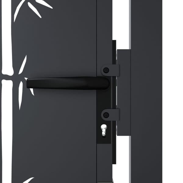vidaXL Hageport antrasitt 105x130 cm stål bambusdesign