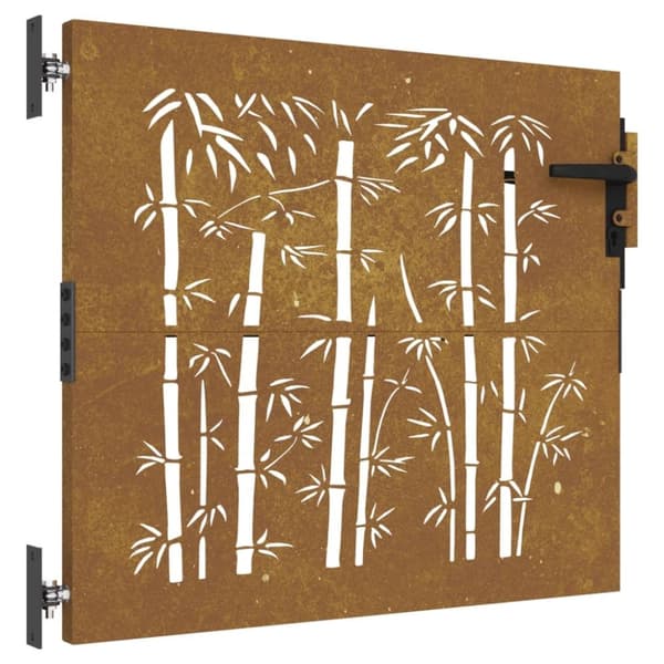 vidaXL havelåge 85x100 cm cortenstål bambusdesign