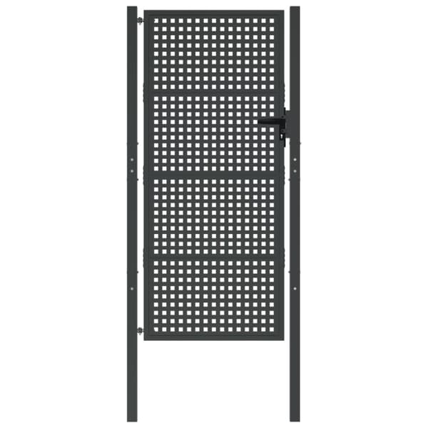 vidaXL Puutarhaportti antrasiitti 105x250 cm teräs