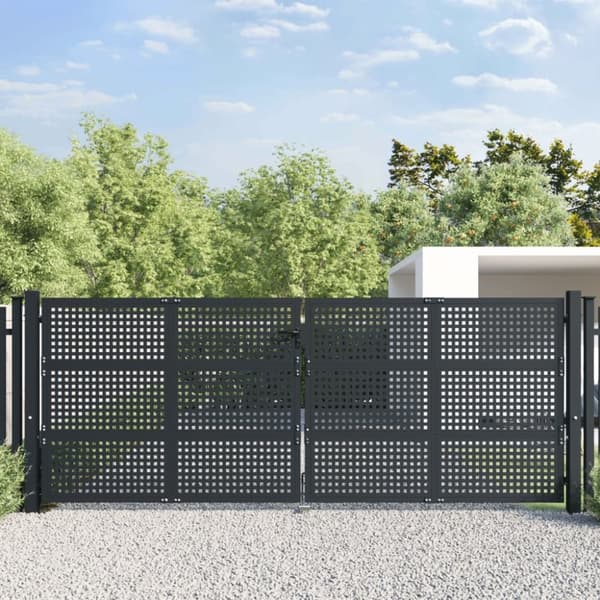 vidaXL havelåge 400x200 cm stål antracitgrå