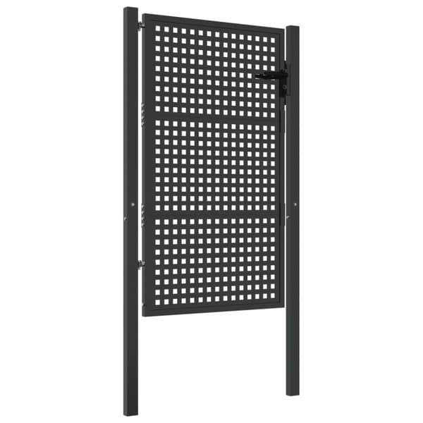 vidaXL Puutarhaportti antrasiitti 105x200 cm teräs