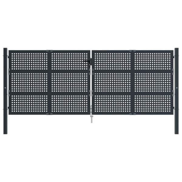 vidaXL havelåge 400x175 cm stål antracitgrå