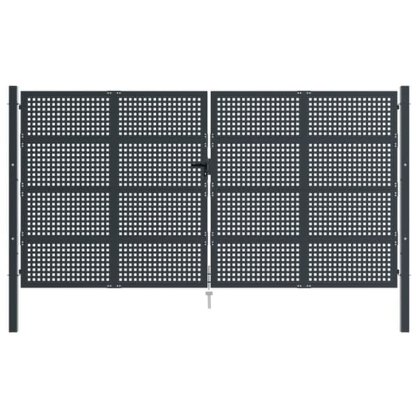 vidaXL Puutarhaportti antrasiitti 400x200 cm teräs