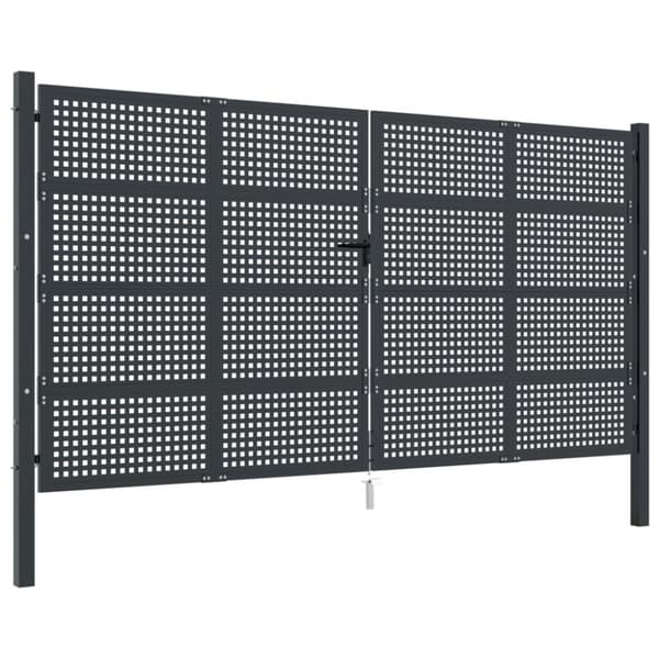 vidaXL Hageport antrasitt 400x175 cm stål
