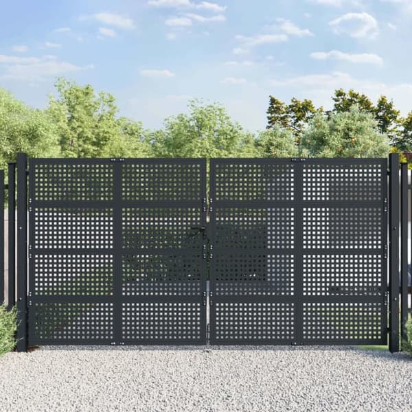 vidaXL Puutarhaportti antrasiitti 400x175 cm teräs
