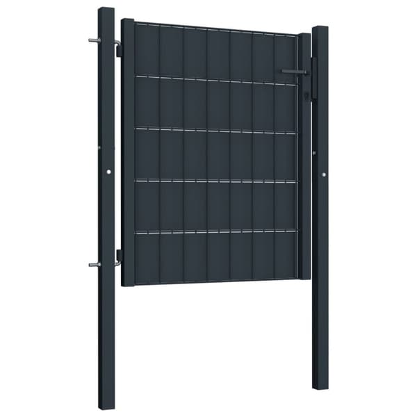 hegnslåge 100x101 cm PVC og stål antracitgrå