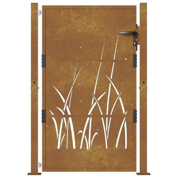 Puutarhaportti 105x155 cm corten teräs ruohokuvio