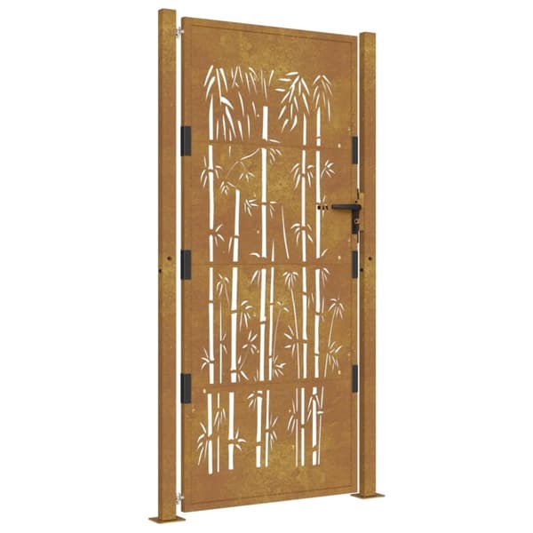 havelåge 105x205 cm cortenstål bambusdesign