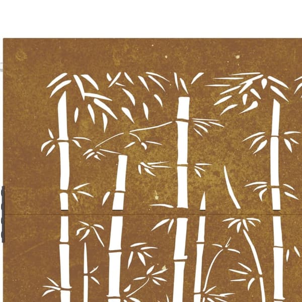 Puutarhaportti 85x100 cm corten teräs bambukuvio
