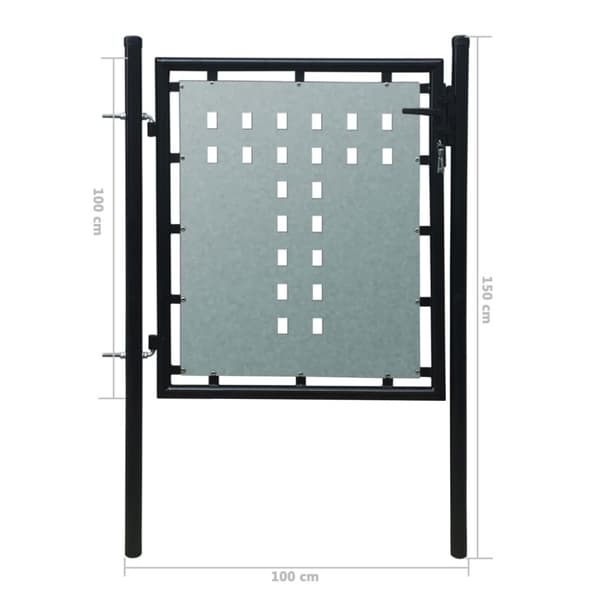 hegnslåge enkeltdørs 100x150 cm sort
