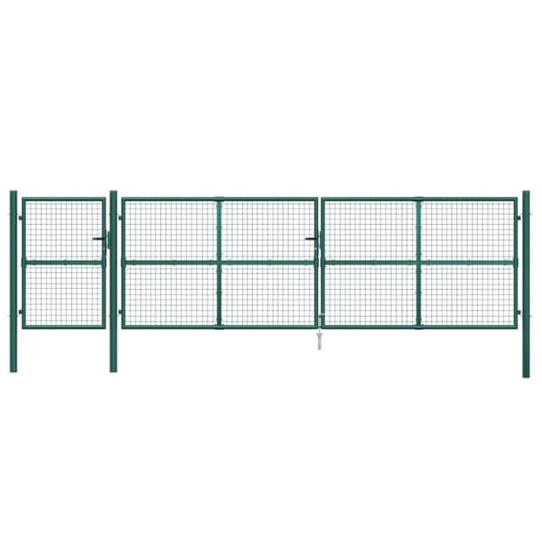 gitterlåge til havehegn 500x175 cm galvaniseret stål grøn