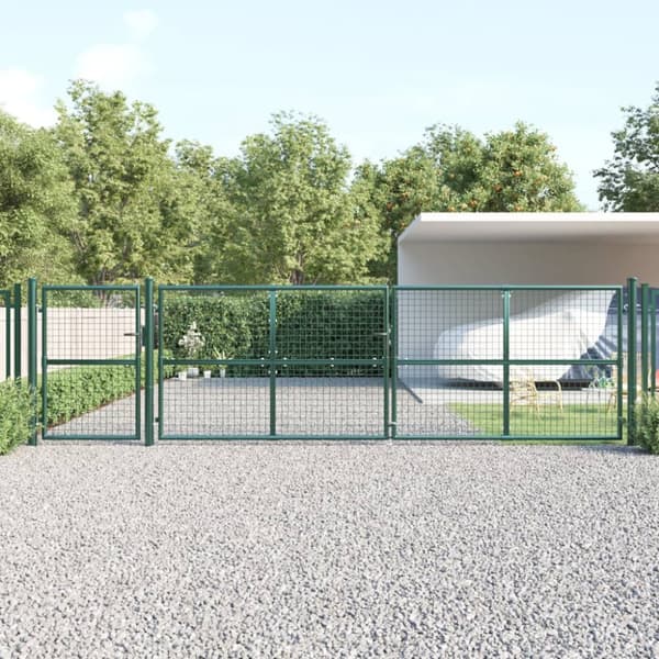 Puutarhan verkkoportti vihreä 500x175 cm galvanoitu teräs