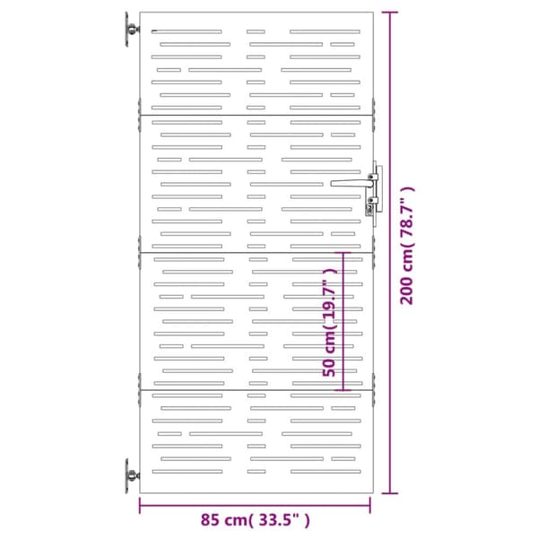 havelåge 85x200 cm cortenstål firkantet design