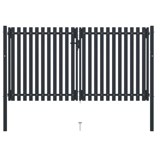 Tuplaovi pihaportti teräs 306x220 cm antrasiitti