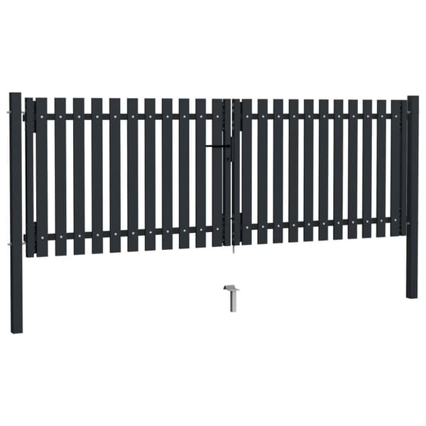 Stängselgrind dubbel stål 306x175 cm antracit