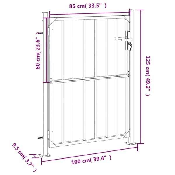 vidaXL havelåge 100x125 cm rustfrit stål
