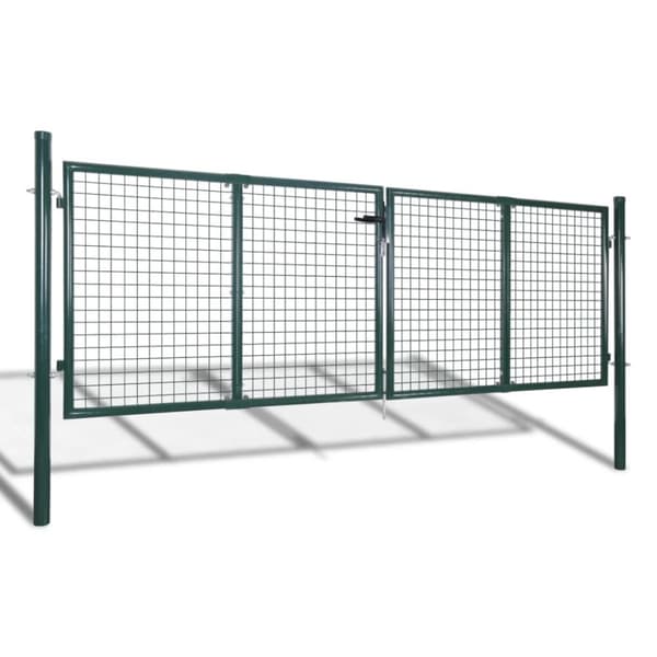 vidaXL havelåge 306 x 150 cm stål grøn - Låger