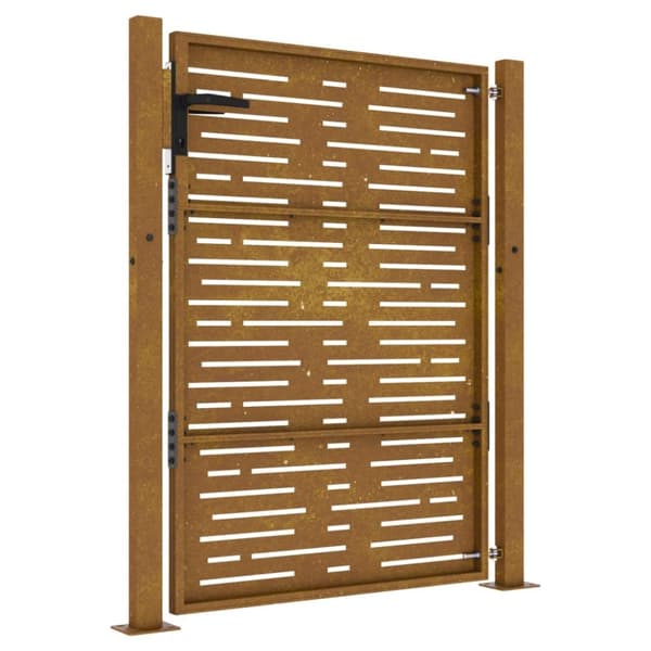 vidaXL Puutarhaportti 105x130 cm corten teräs raitakuvio - Portit