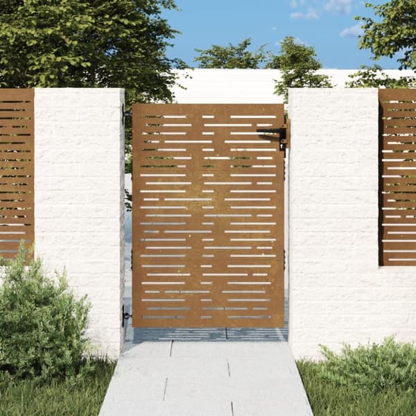 vidaXL Puutarhaportti 85x125 cm corten teräs raitakuvio -  Portit