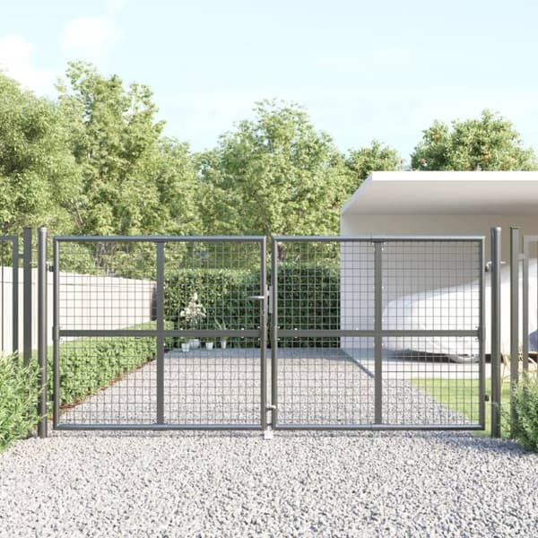 vidaXL Puutarhan verkkoportti antrasiitti 300x175 cm galvanoitu teräs -  Portit
