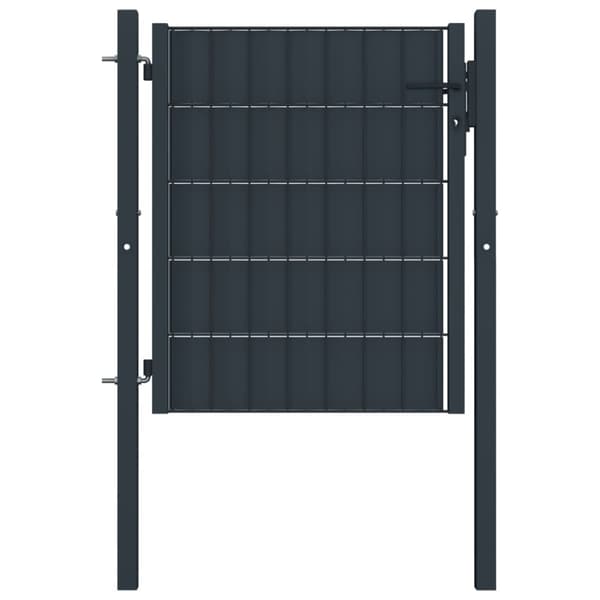 vidaXL Pihaportti PVC ja teräs 100x81 cm antrasiitti -  Portit