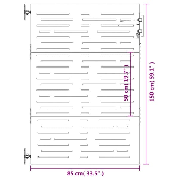 vidaXL havelåge 85x150 cm cortenstål firkantet design -  Låger