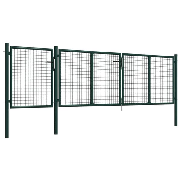 vidaXL Puutarhaportti teräs 400x75 cm vihreä -  Portit