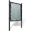 Miniatyrbillede 3 af 6: vidaXL hegnslåge enkeltdørs 100x125 cm sort -  Låger