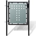 Miniatyrbillede 1 af 6: vidaXL hegnslåge enkeltdørs 100x125 cm sort -  Låger