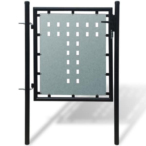 vidaXL Yksiovinen Aitaportti musta 100 x 125 cm -  Portit