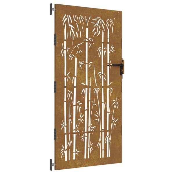 vidaXL havelåge 85x175 cm cortenstål bambusdesign -  Låger