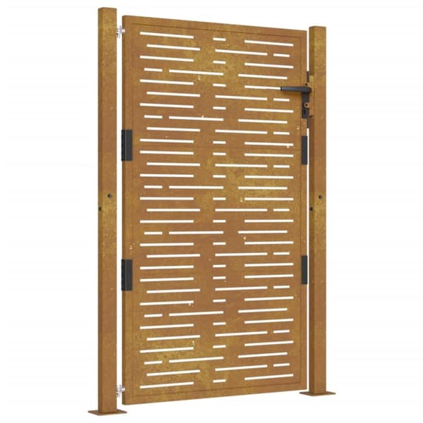 vidaXL Puutarhaportti 105x130 cm corten teräs raitakuvio -  Portit