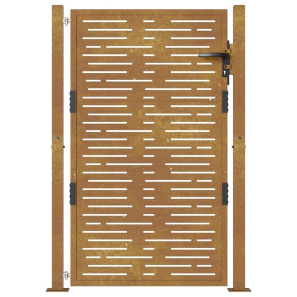 vidaXL Puutarhaportti 105x130 cm corten teräs raitakuvio -  Portit