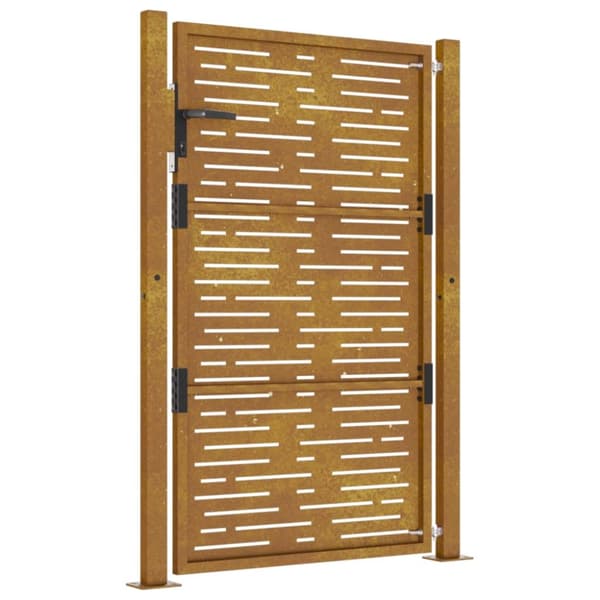 vidaXL Puutarhaportti 105x130 cm corten teräs raitakuvio -  Portit