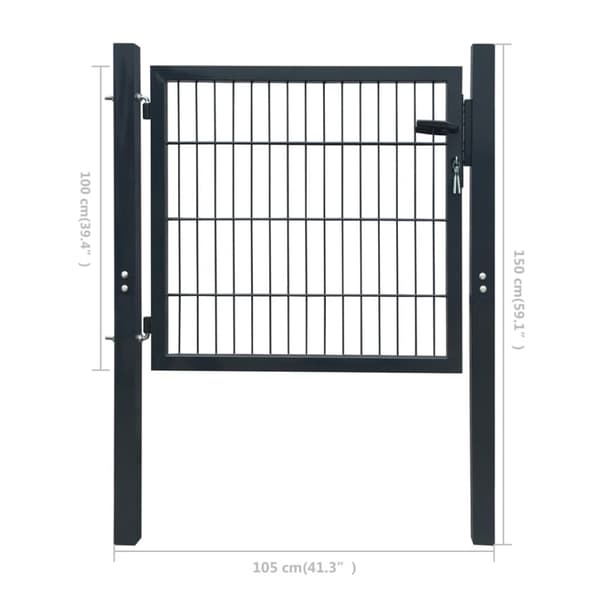 vidaXL Pihaportti teräs 105x150 cm antrasiitti -  Portit