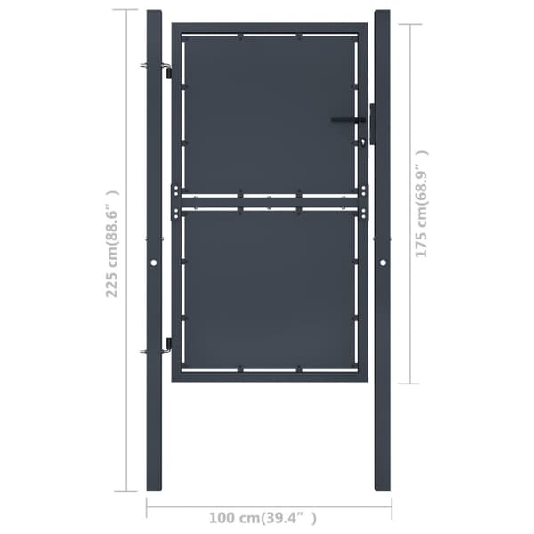 vidaXL havelåge 100 x 175 cm stål antracitgrå -  Låger