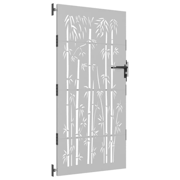 vidaXL Puutarhaportti 85x200 cm corten teräs bambukuvio - Portit