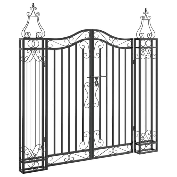 vidaXL Puutarhaportti musta 121x8x120 cm takorauta -  Portit