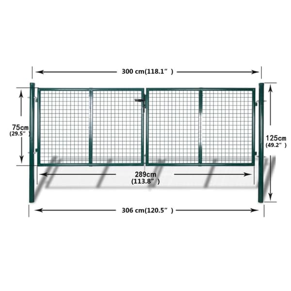 vidaXL havelåge til trådhegn 89 x 75 cm / 306 x 125 cm -  Låger