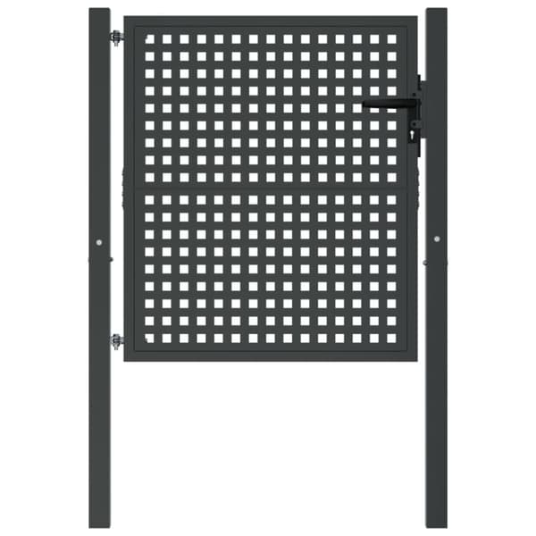 vidaXL Puutarhaportti antrasiitti 105x150 cm teräs -  Portit