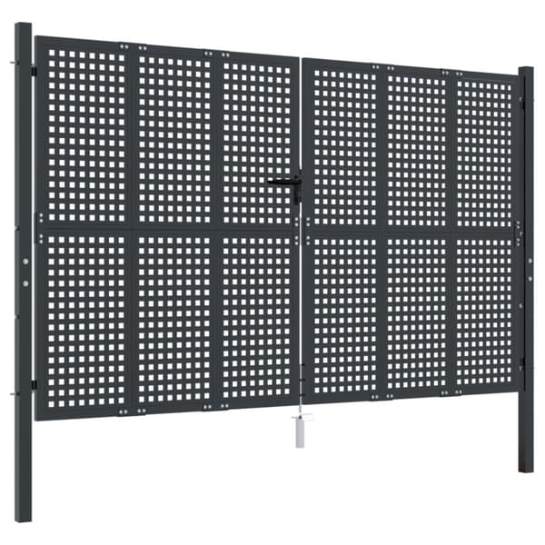 vidaXL Trädgårdsgrind antracit 300x225 cm stål -  Grindar